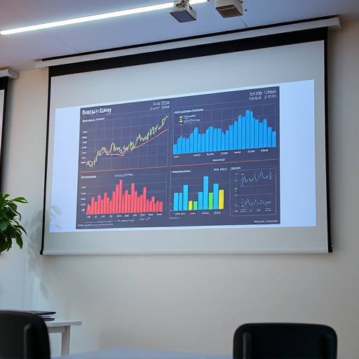 Imagen ilustrativa del curso de Presentaciones Efectivas, mostrando una pantalla de proyección con gráficos y datos.