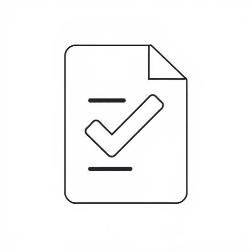 Ícono de términos y condiciones que muestra un documento con una marca de verificación.